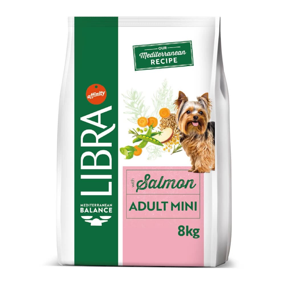 Libra Mini Cão Adulto Salmão - Ração seca Affinity com salmão para raças pequenas até 10 kg - Conceito Animal