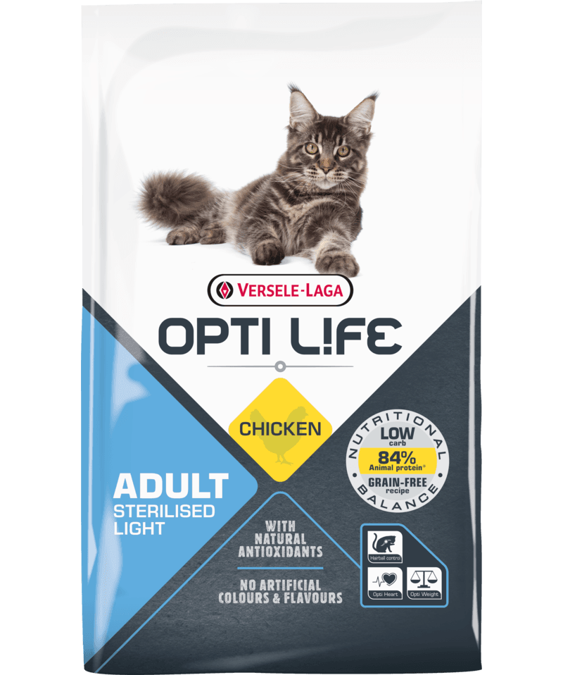 Opti Life Cat Adult Sterilised Light Chicken - Ração para gatos esterilizados - Conceito Animal