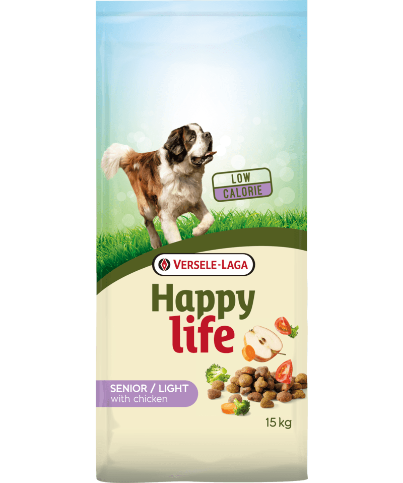 Happy Life Low Calorie Cão Senior - ração Versele-Laga com frango para cães idosos - Conceito Animal
