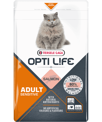 Opti Life Cat Adult Sensitive Salmon - Ração para gatos sensíveis - Conceito Animal