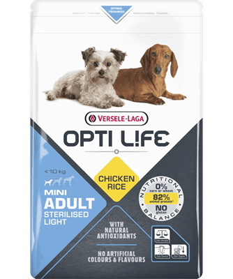Opti Life Sterilised Light Cão Mini Frango - Ração Versele-Laga para cães mini esterilizados - Conceito Animal