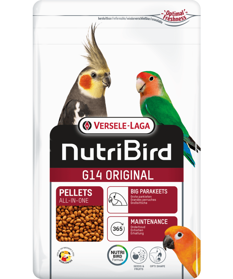 Nutribird G14 ORIGINAL - pellets extrudidos completos para periquitos e agapórnis - Conceito Animal