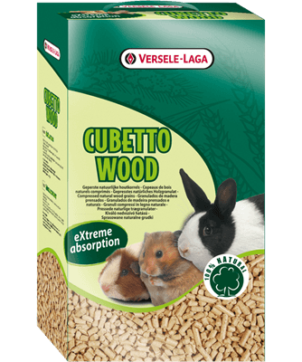 Granulado Cubetto Wood Versele-Laga 12L - pellets de madeira de pinho ultra-absorventes para caixa de gatos e roedores