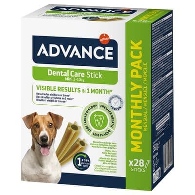 Advance Dental Care Stick Mini Cão Pequeno - Snack dentário Affinity para cães de pequeno porte - Conceito Animal