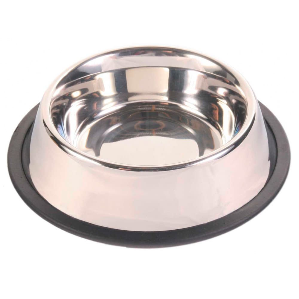 Gamela Inox Antiderrapante Trixie em aço inoxidável com base de borracha - Conceito Animal