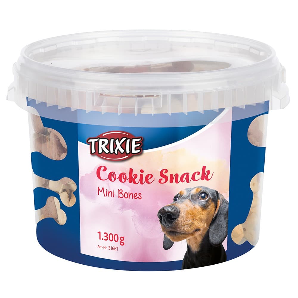 Trixie Cookie Snack Mini Bones - Biscoitos crocantes em forma de mini-osso para cães - Conceito Animal