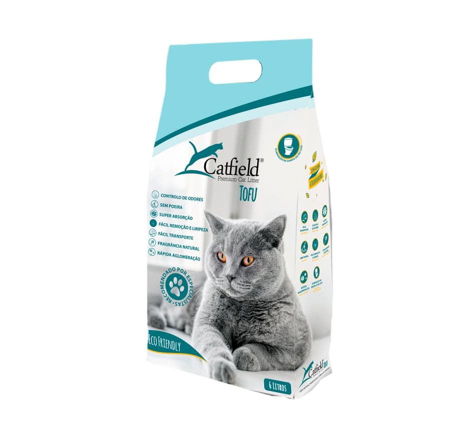 Tofu Catfield areia vegetal biodegradável para gatos - Conceito Animal
