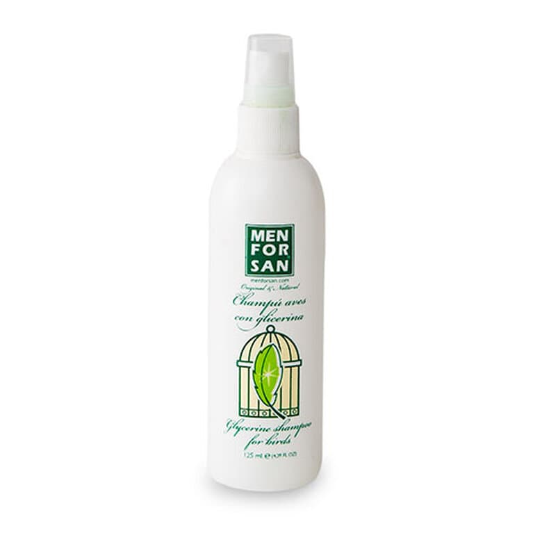 Menforsan Champô Glicerina Aves - spray hidratante com glicerina vegetal para plumagem de canários e periquitos - Conceito Animal