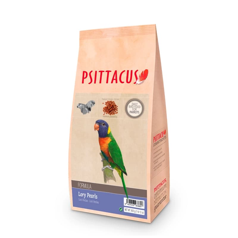 Psittacus Lory Pearls pérolas alimentares sólidas para lóris e loriquetes nectarívoros - Conceito Animal