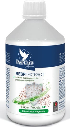 Pet Cup Respi Extract complemento líquido balsâmico para suporte respiratório das aves - Conceito Animal