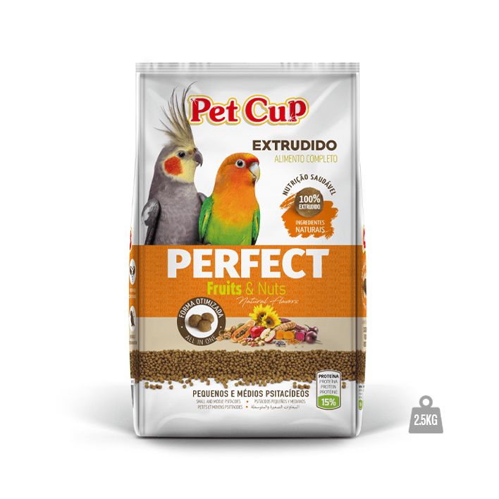 Pet Cup Granulado Perfect Psitacídeos alimento extrudido para aves grandes - Conceito Animal
