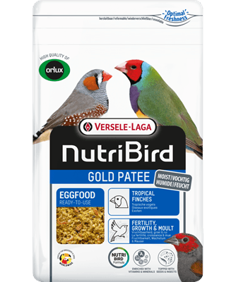 Nutribird Gold Patee Aves Exóticas - Papa de ovo Versele-Laga pronta a usar para reprodução e muda - Conceito Animal