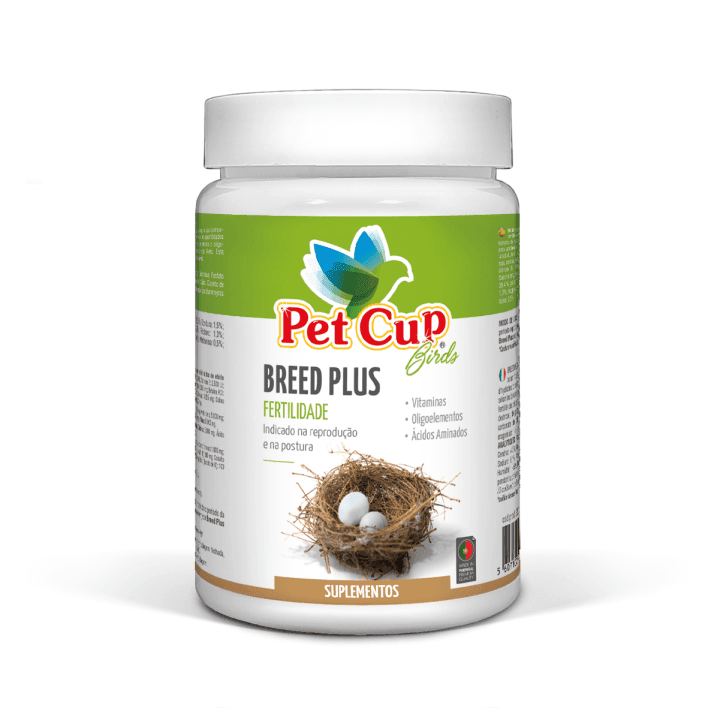 Pet Cup Breed Plus suplemento líquido para reprodução de aves com aminoácidos e vitaminas - Conceito Animal