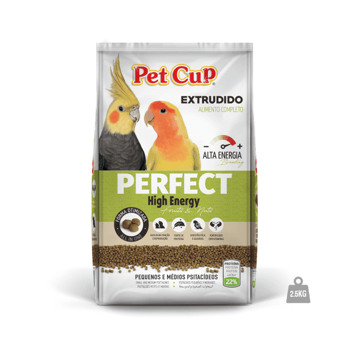 Pet Cup Granulado Psitacídeos Perfect Alta Energia para aves pequenas - Conceito Animal