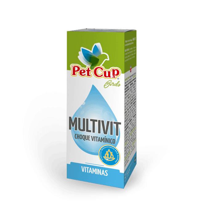 Pet Cup Multivit Choque Vitamínico - suplemento líquido multivitamínico para aves e roedores - Conceito Animal