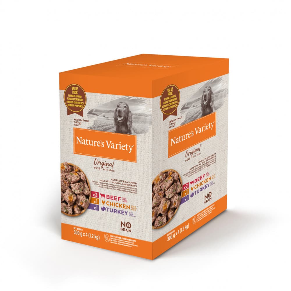 Nature's Variety Original Patê Cão Maxi Multipack - patês sem cereais para cães adultos - Conceito Animal