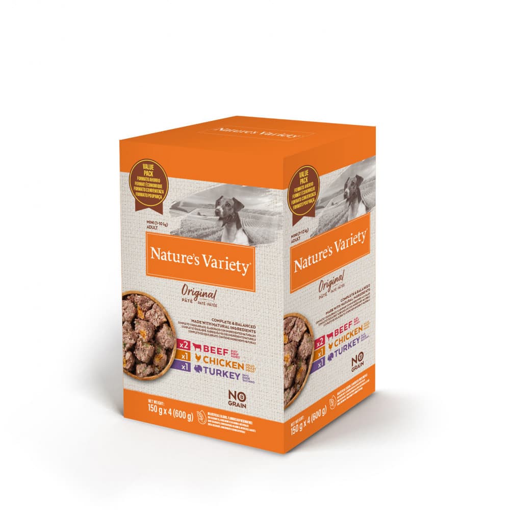 Nature's Variety Original Patê Cão Mini Multipack - alimento húmido sem cereais para cães adultos de pequeno porte - Conceito Animal