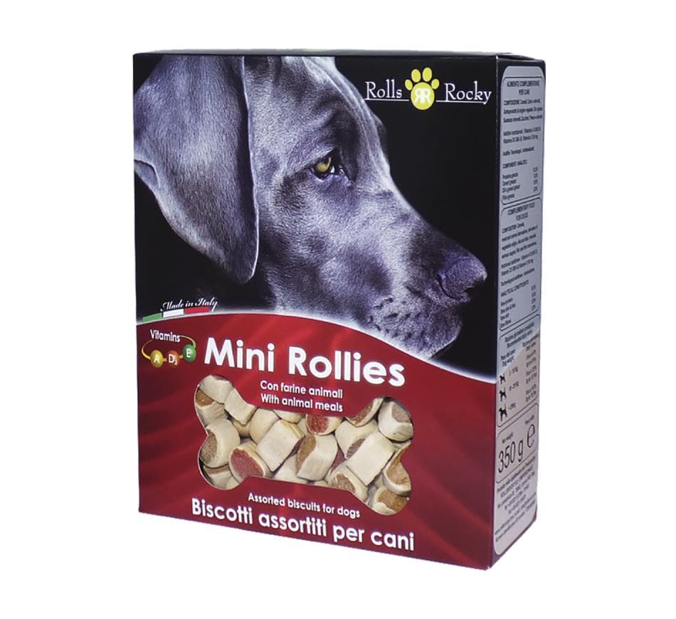 Snack Rolls Rocky Rollies Mini biscoito recheado cães pequenos - Conceito Animal