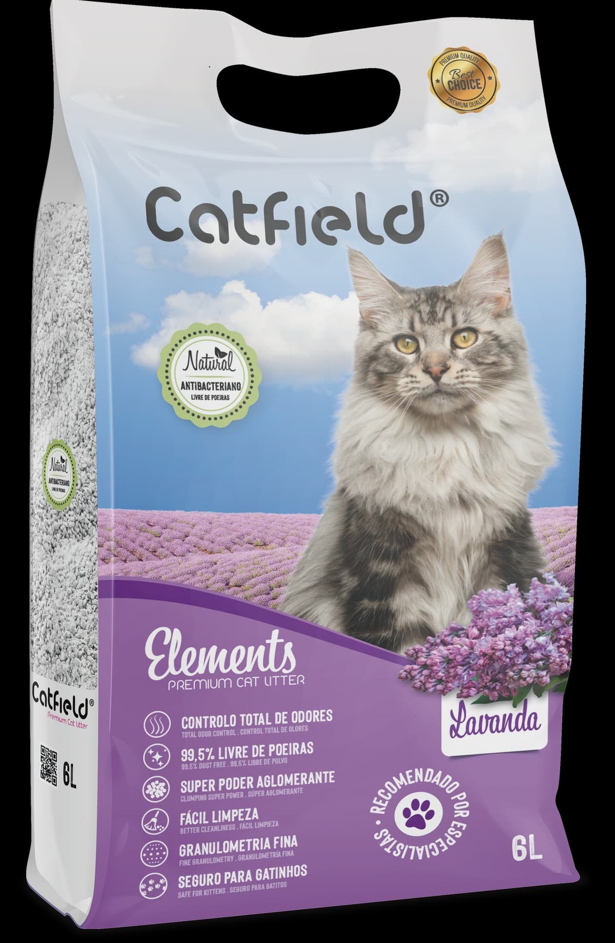 Catfield Pro Elements Lavanda areia premium gatos - Conceito Animal